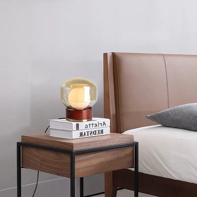 Aero Smoked Glass Table Lamp For Modern Bedside Light - OpalDwell