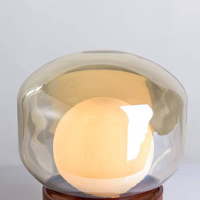 Aero Smoked Glass Table Lamp For Modern Bedside Light - OpalDwell