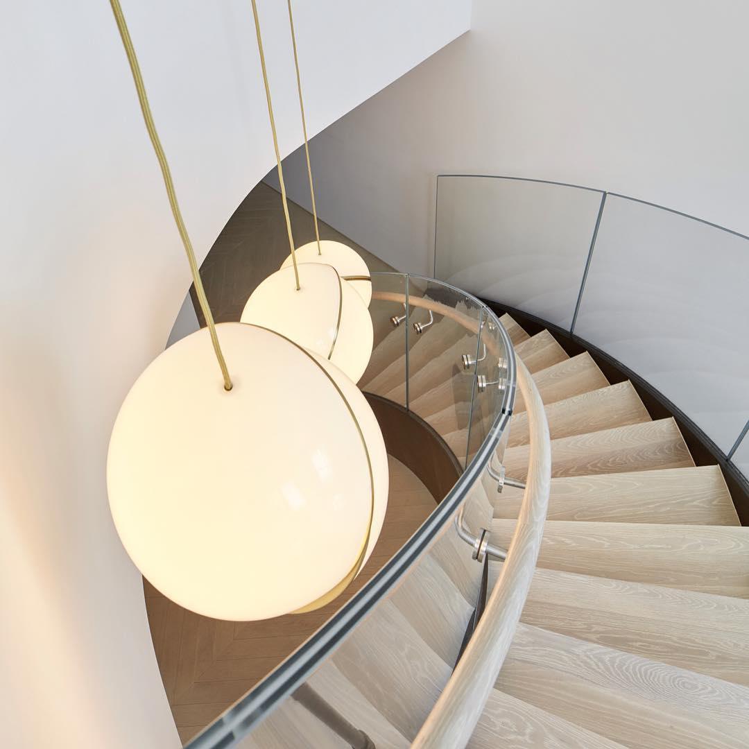Lunara Halo Moon-Shaped Pendant Lamp in Brass Acrylic Finish - OpalDwell
