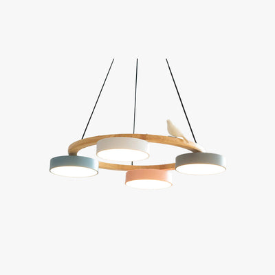 AeroNest Bird Round Chandelier | Multi-Material Fusion - OpalDwell