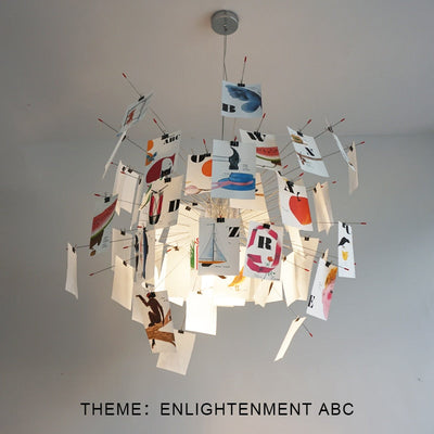 LumaCraft DIY Chandelier Personalizable Lighting Fixture | Ingo Maurer Zettel OpalDwell