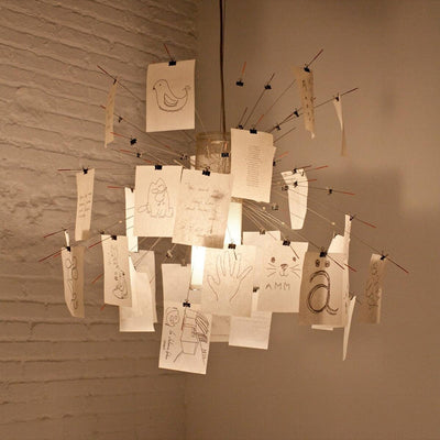 LumaCraft DIY Chandelier Personalizable Lighting Fixture | Ingo Maurer Zettel OpalDwell