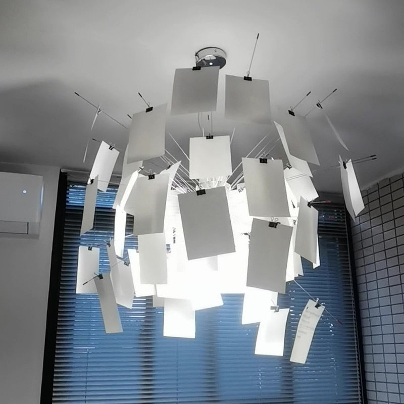 LumaCraft DIY Chandelier Personalizable Lighting Fixture | Ingo Maurer Zettel OpalDwell