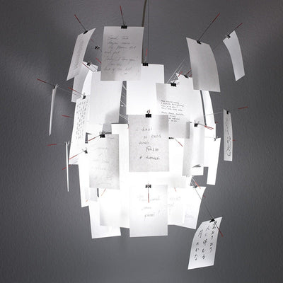 LumaCraft DIY Chandelier Personalizable Lighting Fixture | Ingo Maurer Zettel OpalDwell