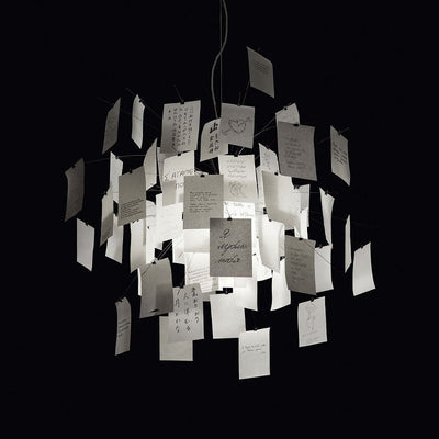 LumaCraft DIY Chandelier Personalizable Lighting Fixture | Ingo Maurer Zettel OpalDwell
