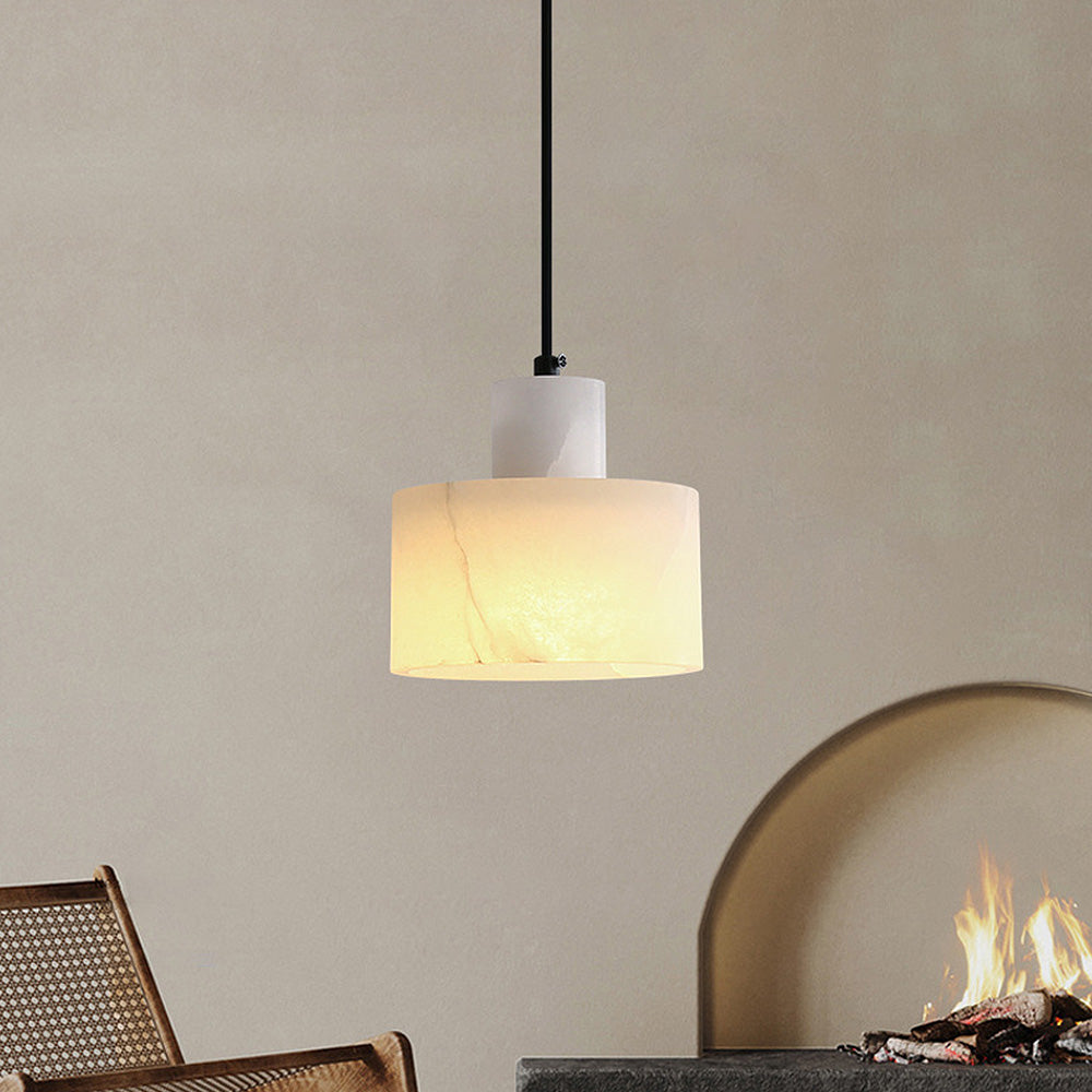 Nordic White Marble Minimalist Pendant Lamp By LumaMarble - OpalDwell