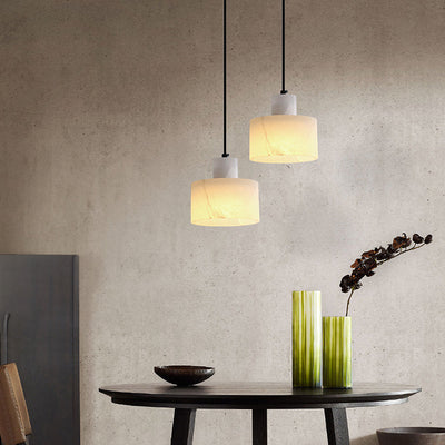 Nordic White Marble Minimalist Pendant Lamp By LumaMarble - OpalDwell