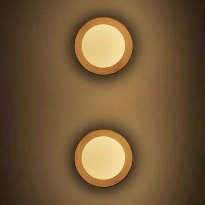 Aurelo White Wood Wall Light Sconce With Glass Accent - OpalDwell