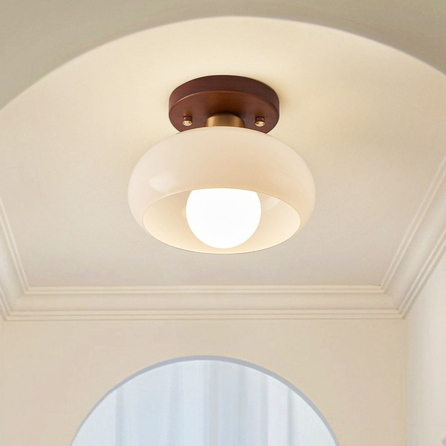 Vintora White Mini Ceiling Lamp In Vintage Style Glow - OpalDwell
