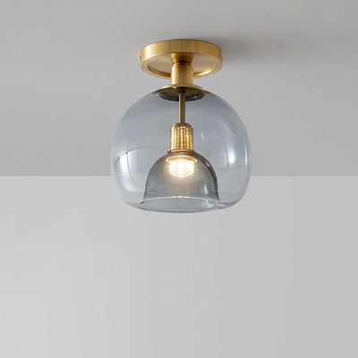 AerisGlow Grey Glass Ceiling Light Modern Minimalist - OpalDwell