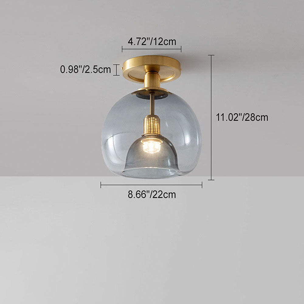 AstraLume Grey Glass Ceiling Light for Hallways and Entryways Minimalist Design - OpalDwell