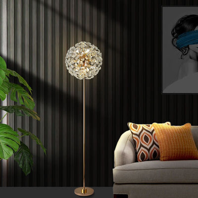 Meadow Bloom Crystal Floor Lamp With Luxury Gold Finish OpalDwell
