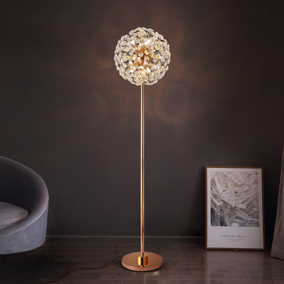 Meadow Bloom Crystal Floor Lamp With Luxury Gold Finish OpalDwell