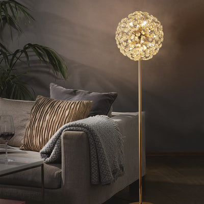 Meadow Bloom Crystal Floor Lamp With Luxury Gold Finish OpalDwell