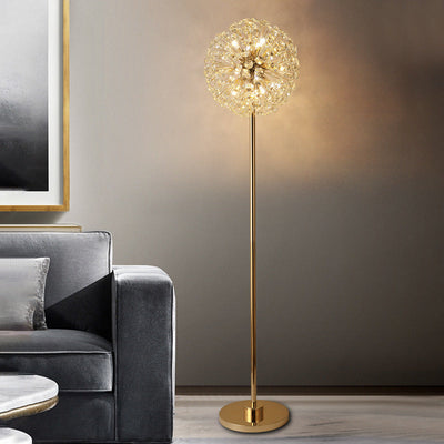 Meadow Bloom Crystal Floor Lamp With Luxury Gold Finish OpalDwell
