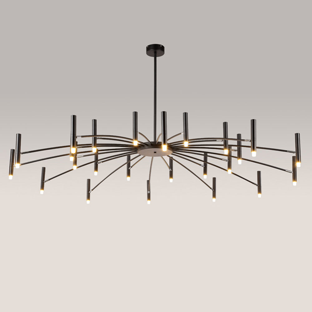 ElaraLuxe Gold and Black LED Chandelier for Modern Living - OpalDwell
