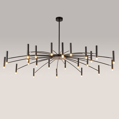 ElaraLuxe Gold and Black LED Chandelier for Modern Living - OpalDwell
