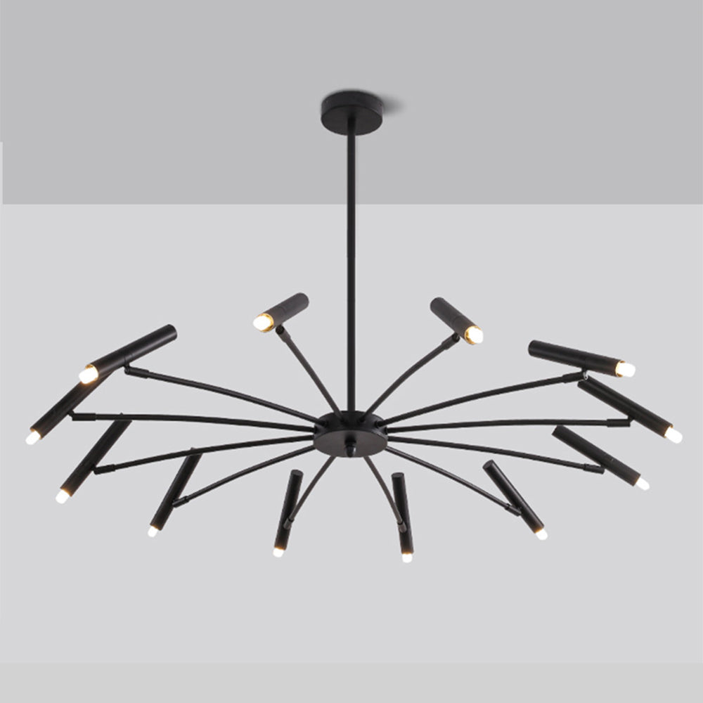 ElaraLuxe Gold and Black LED Chandelier for Modern Living - OpalDwell