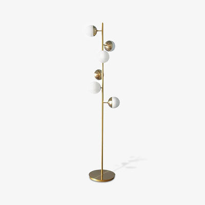 LunaraGlow LED Boomlamp - Mid-Century Glass Sphere Lamp - OpalDwell
