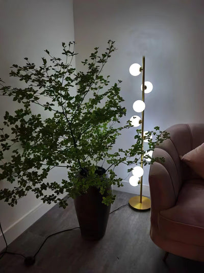 LunaraGlow LED Boomlamp - Mid-Century Glass Sphere Lamp - OpalDwell