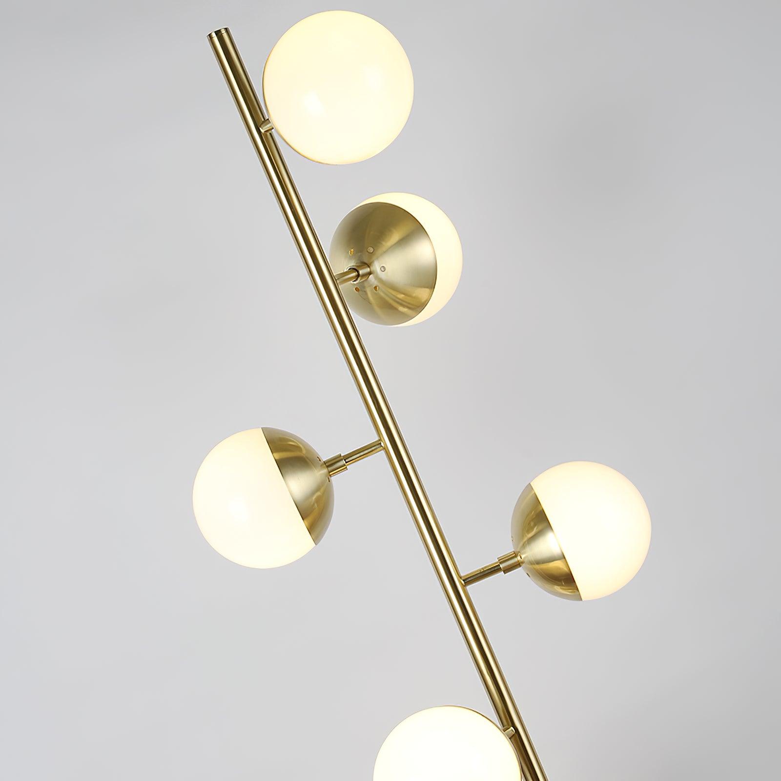 LunaraGlow LED Boomlamp - Mid-Century Glass Sphere Lamp - OpalDwell