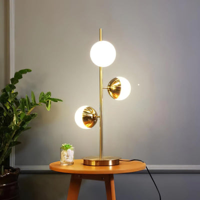 LunaraGlow LED Boomlamp - Mid-Century Glass Sphere Lamp - OpalDwell