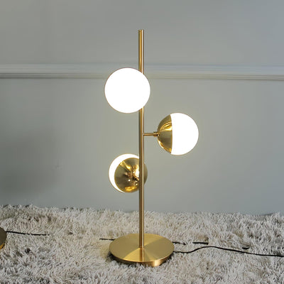LunaraGlow LED Boomlamp - Mid-Century Glass Sphere Lamp - OpalDwell