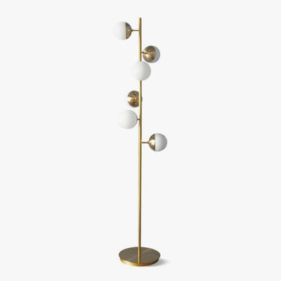 LunaraGlow LED Boomlamp - Mid-Century Glass Sphere Lamp - OpalDwell