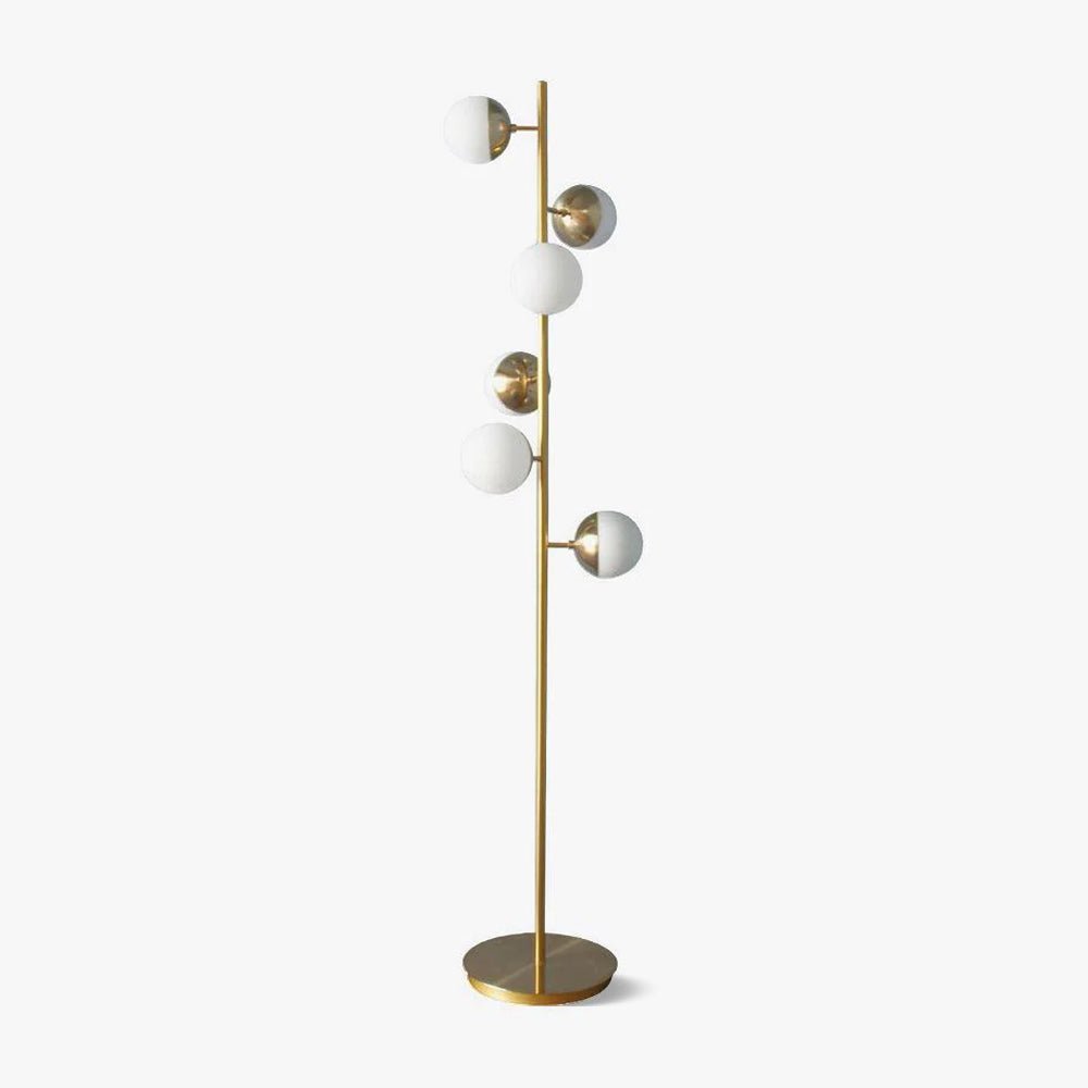 LunaraGlow LED Boomlamp - Mid-Century Glass Sphere Lamp - OpalDwell