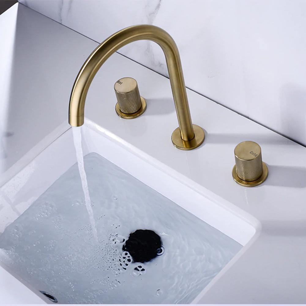 Caelis Dual-Handle Basin Faucet With Honeycomb Spout OpalDwell