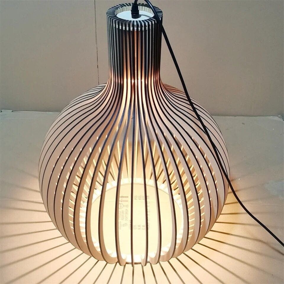 Nordhaven Wood Cage Pendant Light With Adjustable Cord - OpalDwell