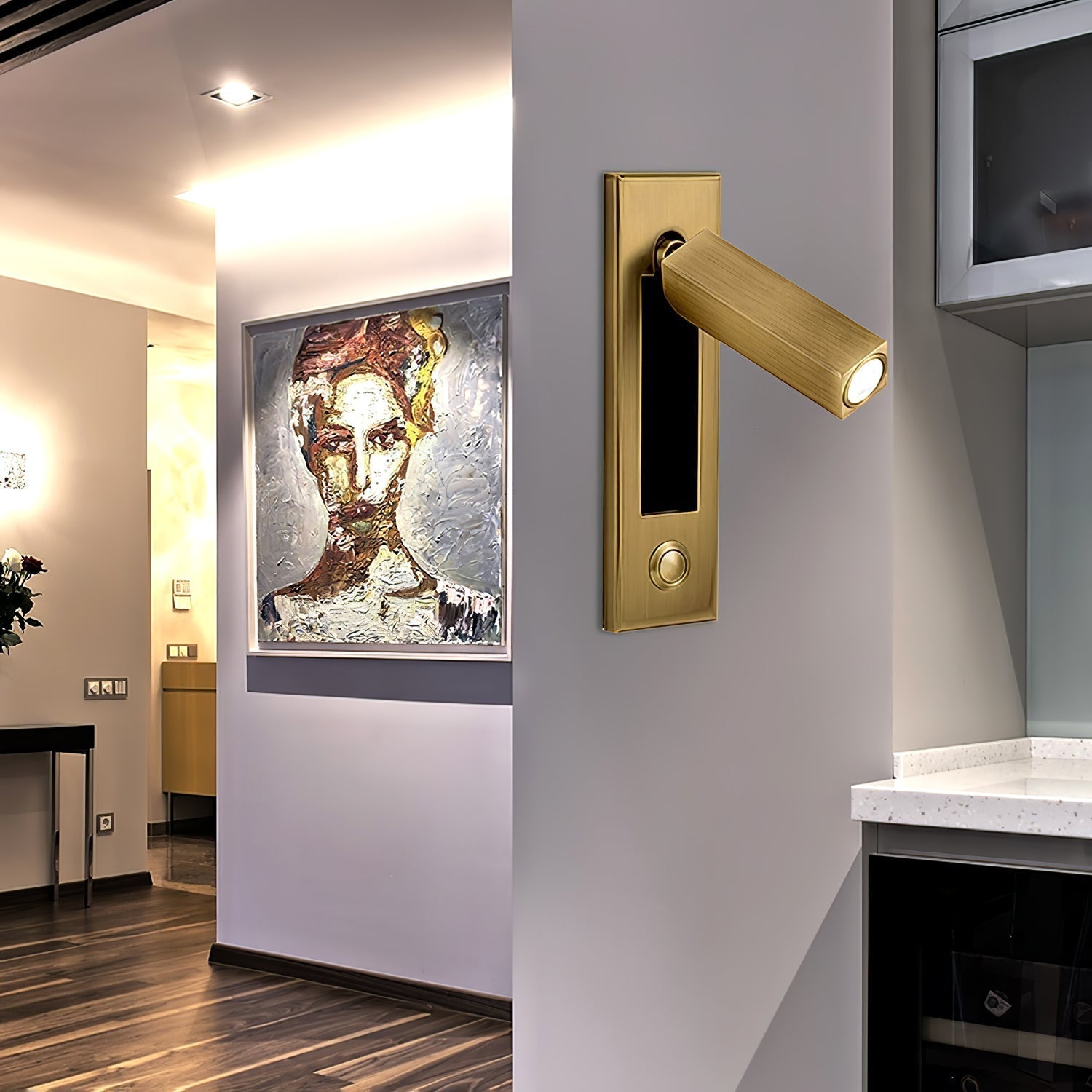 VeraLume Wall-Flush Bedside Sconce With Reading Light - OpalDwell