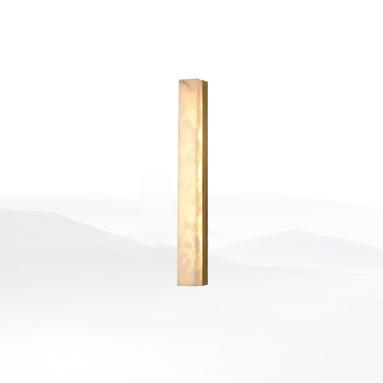 Lyra Brass Alabaster Wall Lamp Modern Vertical for Bedroom - OpalDwell