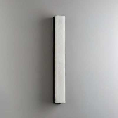 Lyra Brass Alabaster Wall Lamp Modern Vertical for Bedroom - OpalDwell
