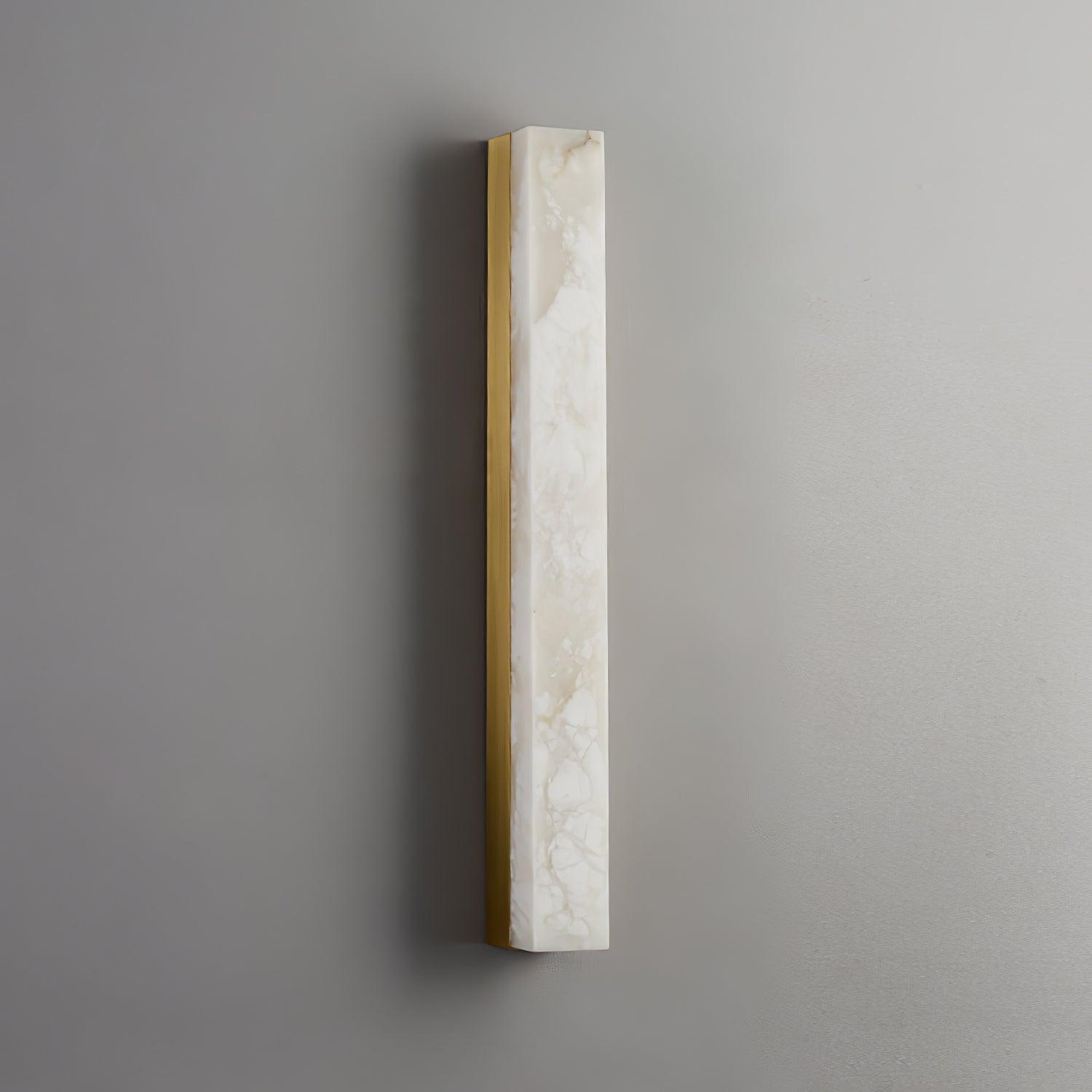 Lyra Brass Alabaster Wall Lamp Modern Vertical for Bedroom - OpalDwell