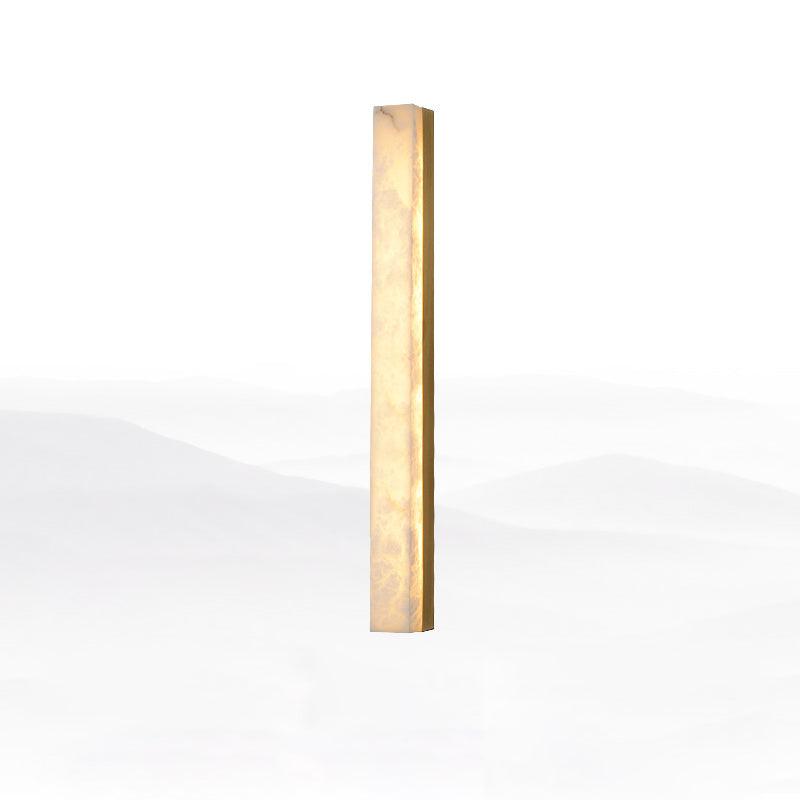 Lyra Brass Alabaster Wall Lamp Modern Vertical for Bedroom - OpalDwell