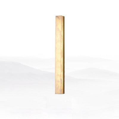 Lyra Brass Alabaster Wall Lamp Modern Vertical for Bedroom - OpalDwell
