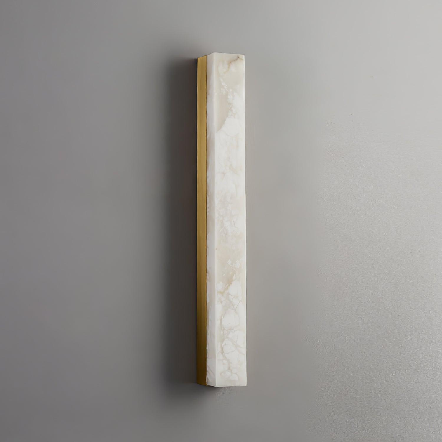 Lyra Brass Alabaster Wall Lamp Modern Vertical for Bedroom - OpalDwell