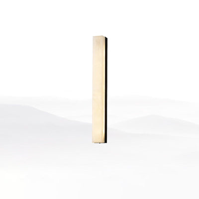 Lyra Brass Alabaster Wall Lamp Modern Vertical for Bedroom - OpalDwell