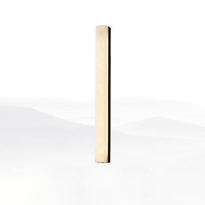 Lyra Brass Alabaster Wall Lamp Modern Vertical for Bedroom - OpalDwell