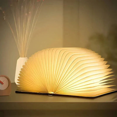 LyraLeaf Open Book LED Lamp For Nightstand Rechargeable Cozy Reading Light - OpalDwell