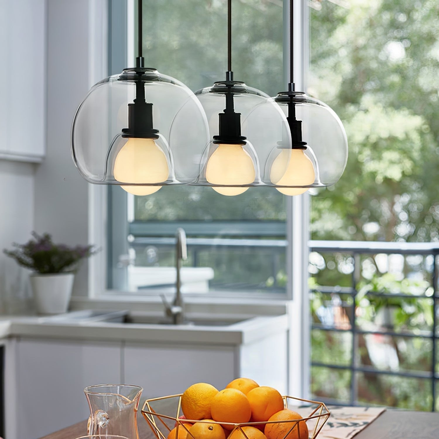 Lumeza | Minimalist Glass and Metal Pendant Lamp for Homes - OpalDwell