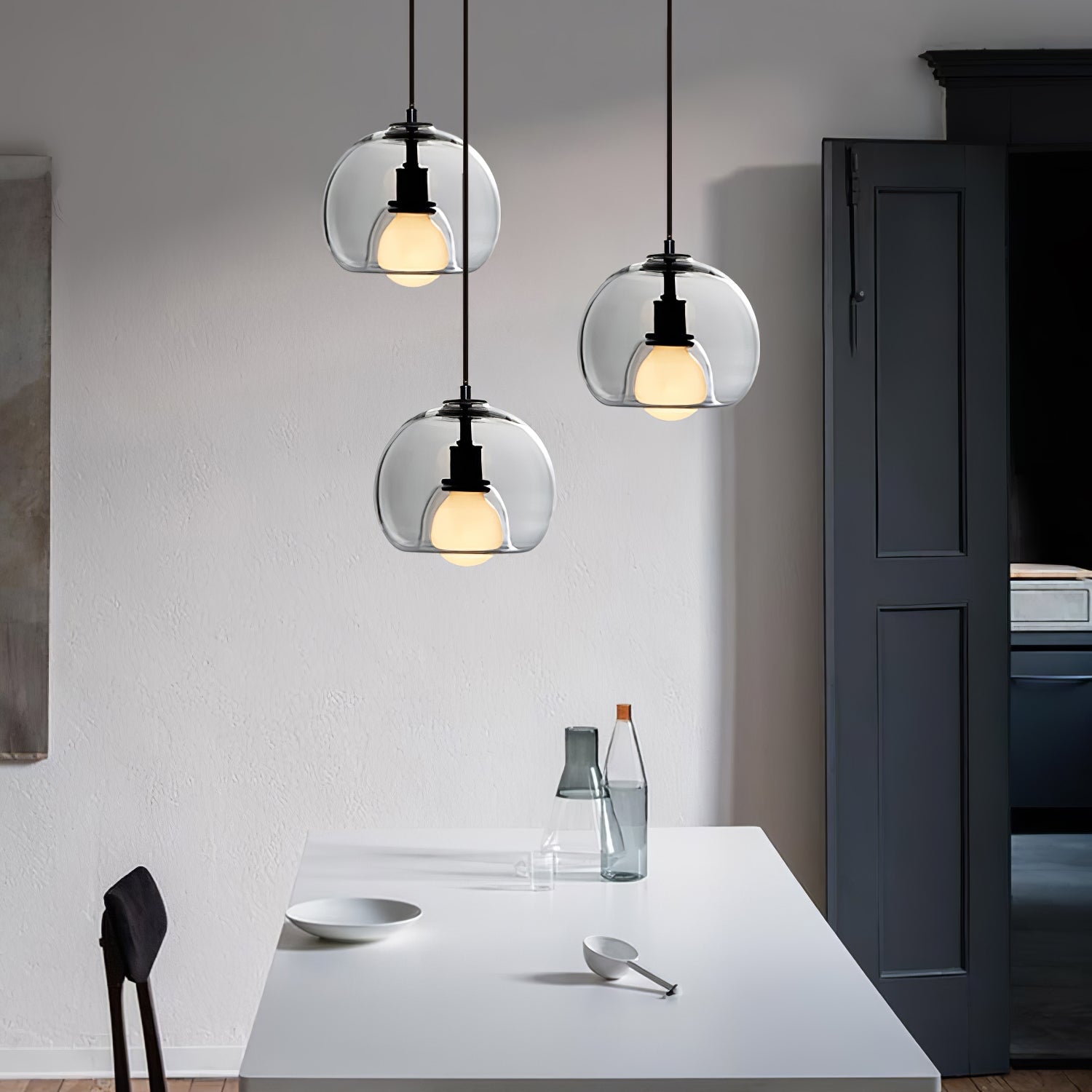 Lumeza | Minimalist Glass and Metal Pendant Lamp for Homes - OpalDwell