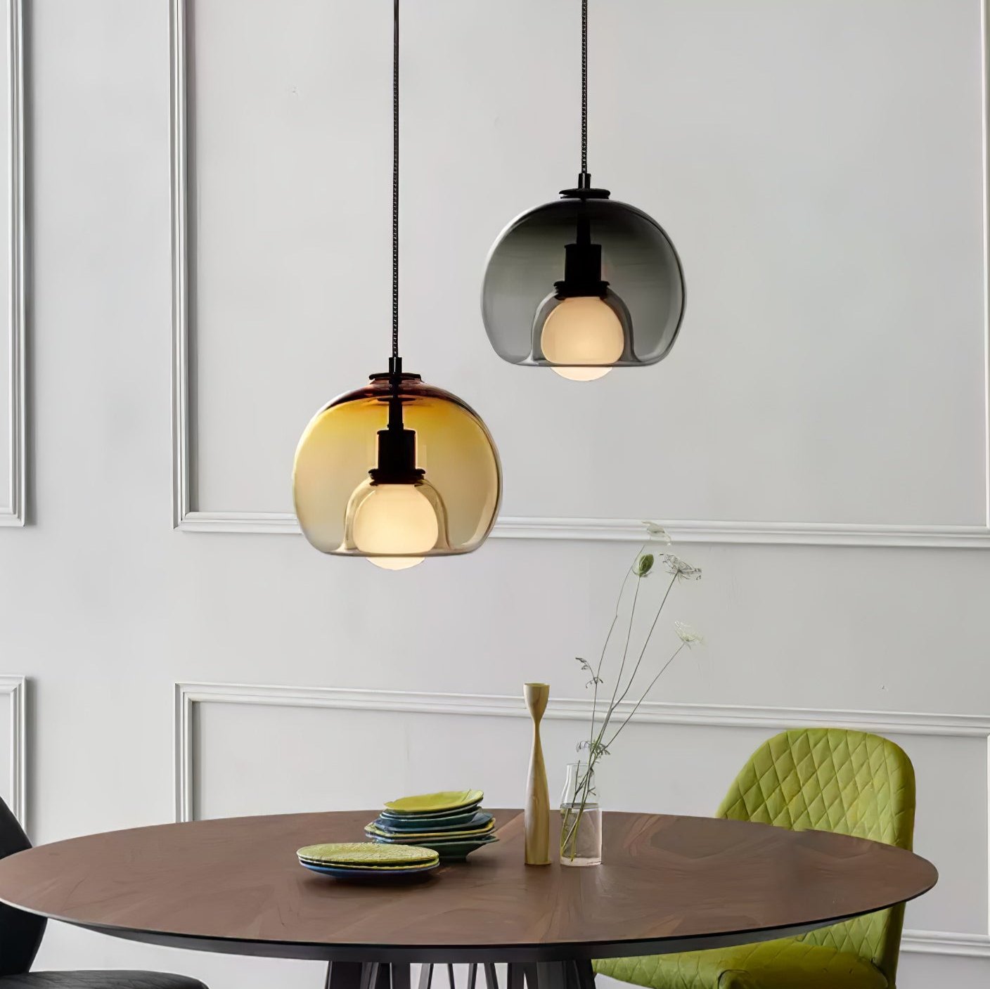 Lumeza | Minimalist Glass and Metal Pendant Lamp for Homes - OpalDwell