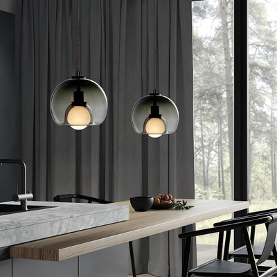 Lumeza | Minimalist Glass and Metal Pendant Lamp for Homes - OpalDwell
