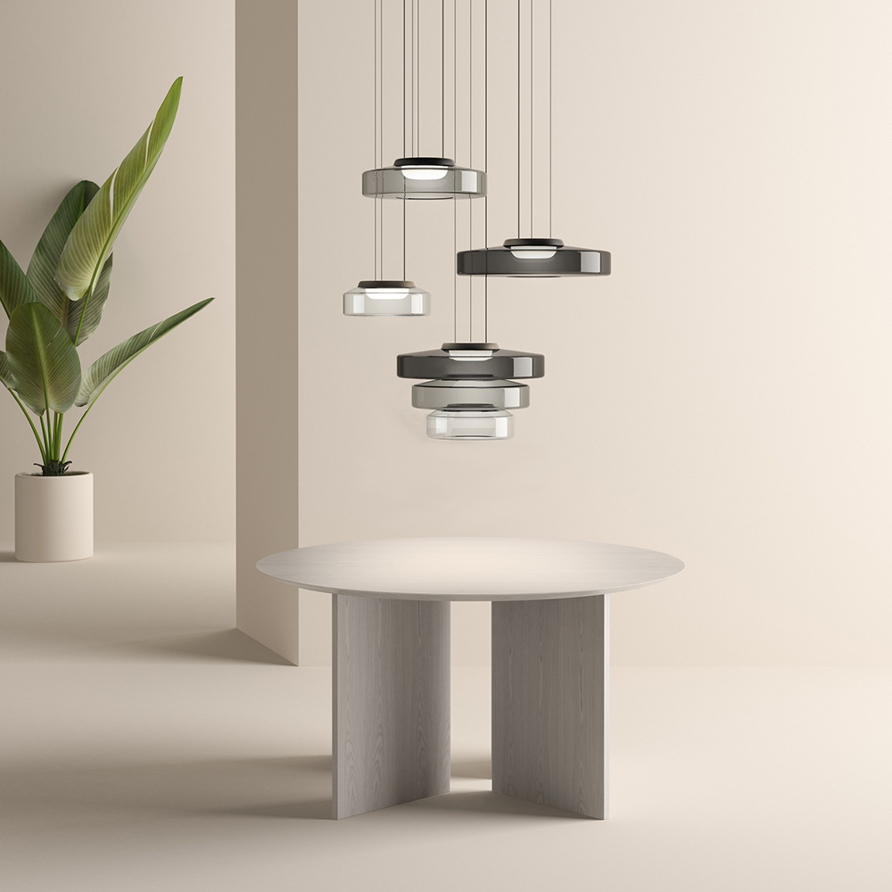 Asteron Glass Pendant Light in Bauhaus Style Ceiling Lamp OpalDwell
