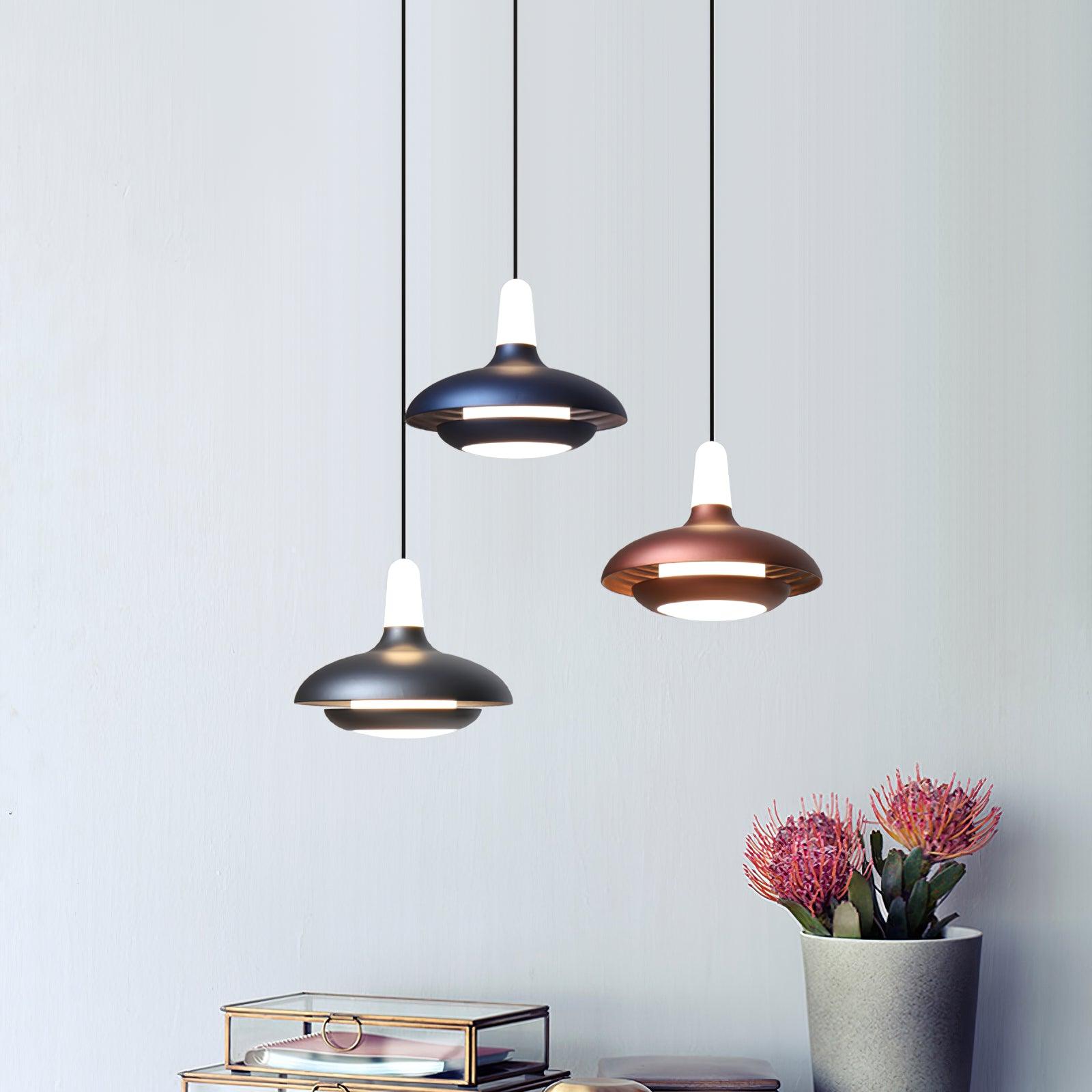 SolaraTrio Natural Style Aluminum Pendant Lamp With LED - OpalDwell