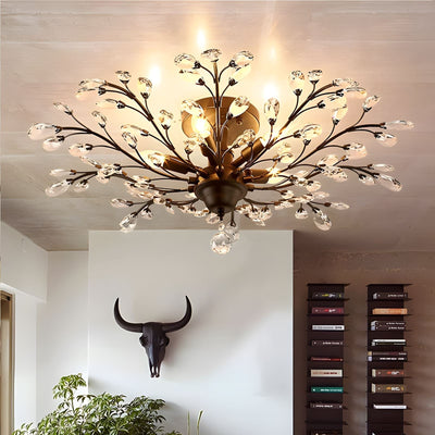 PetalGlow Nature Inspired Flush Mount Ceiling Light OpalDwell