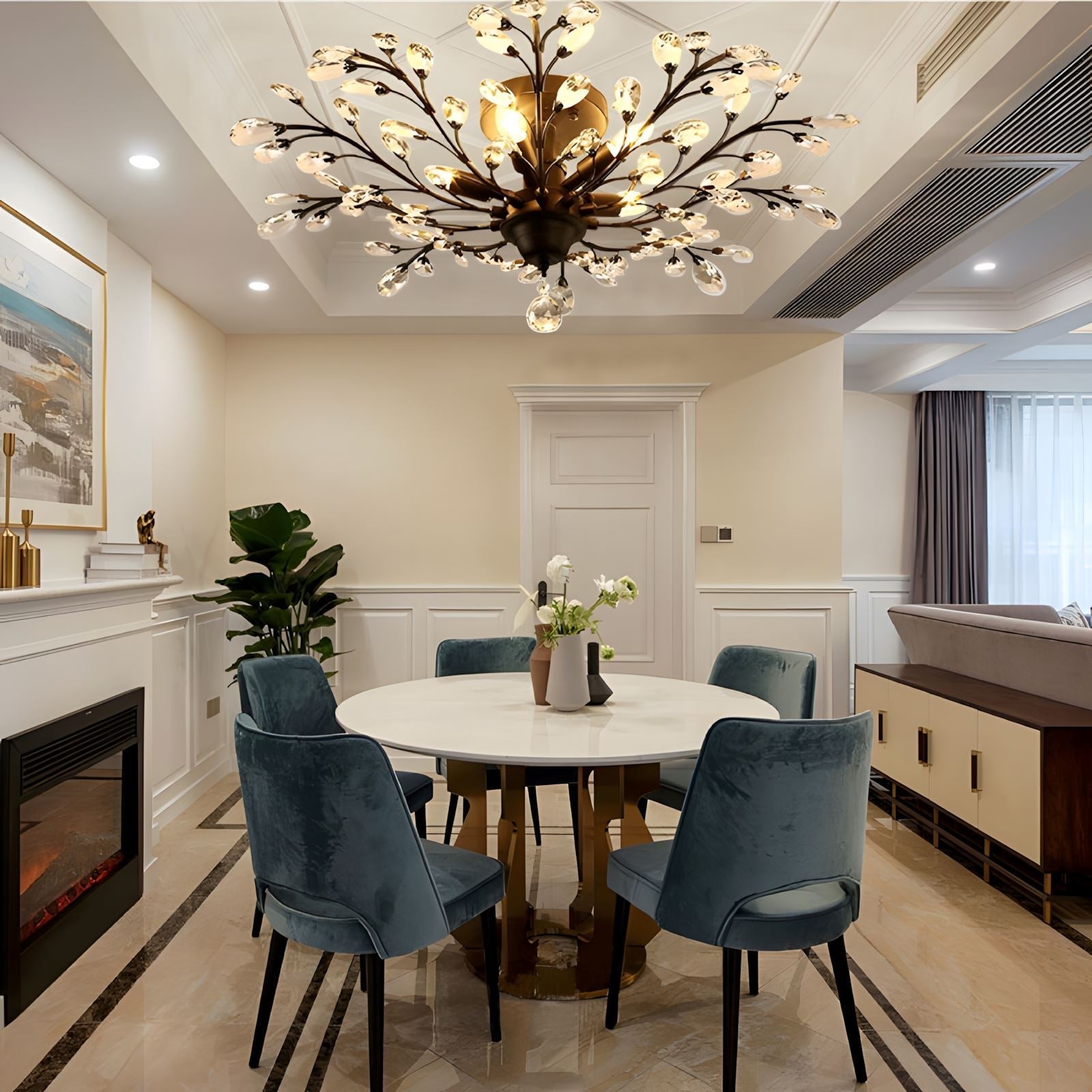PetalGlow Nature Inspired Flush Mount Ceiling Light OpalDwell