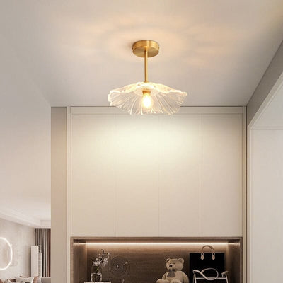 LuminaPetal Warm White Floral Glass Flush Mount Ceiling Light Fixture OpalDwell
